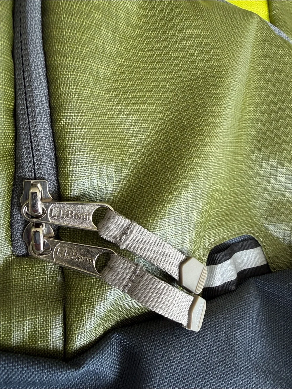 L.L.Bean Backpack Bookbag Green Gray Travel School Hiking